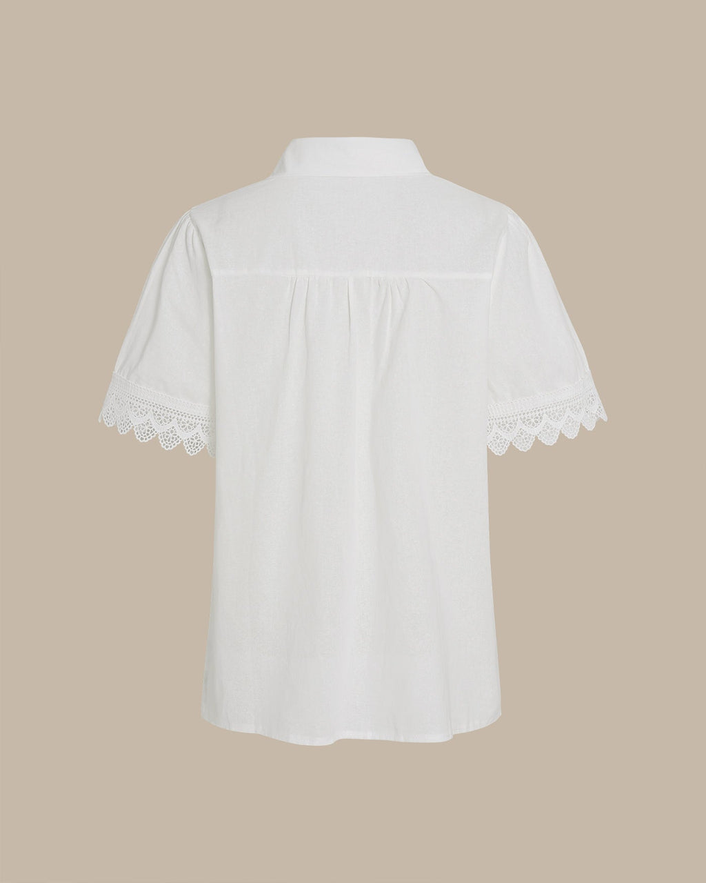 White Collar Splicing Button Shirt