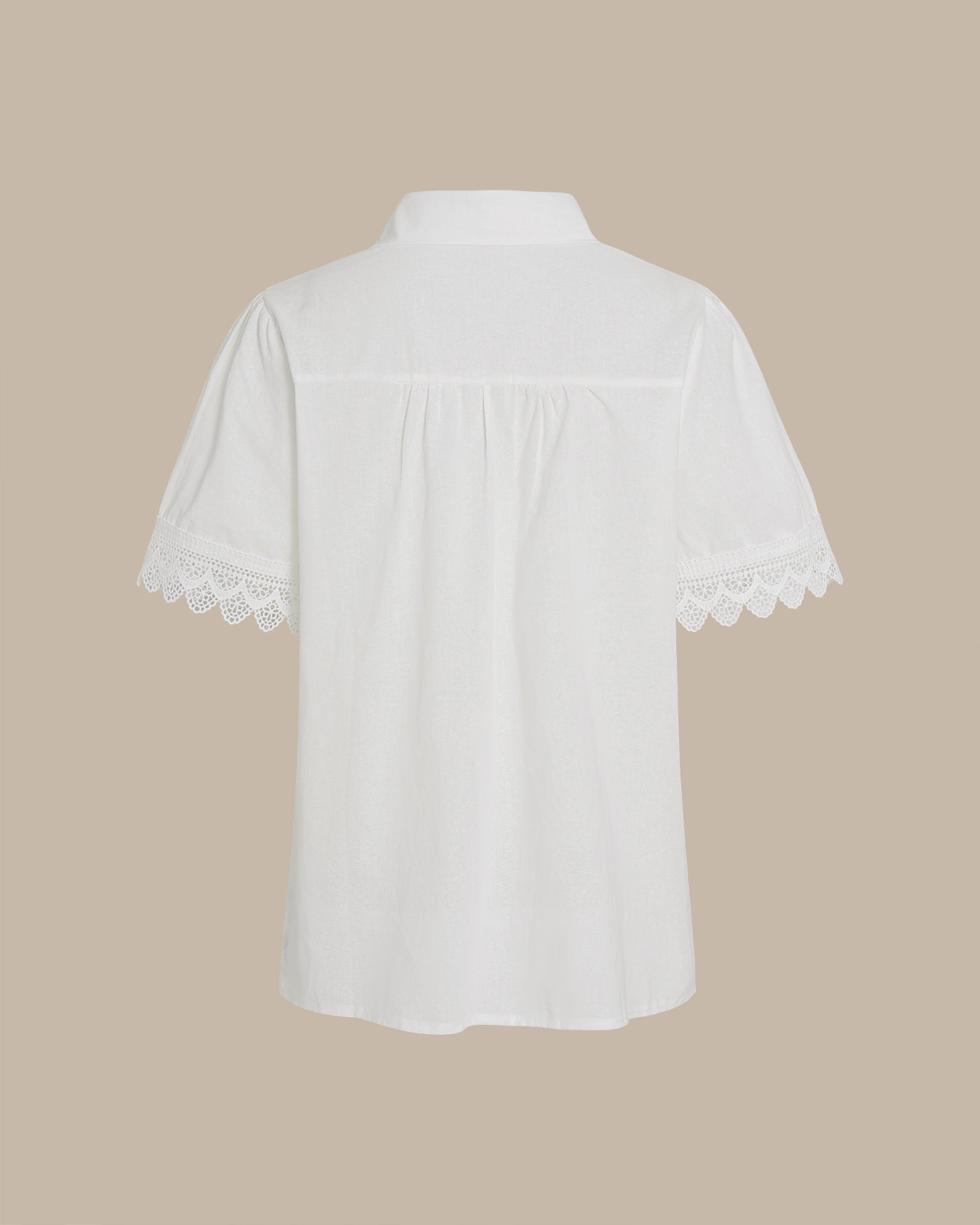 White Collar Splicing Button Shirt