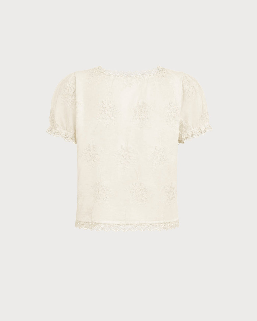 Apricot Square Neck Lace Floral Tee