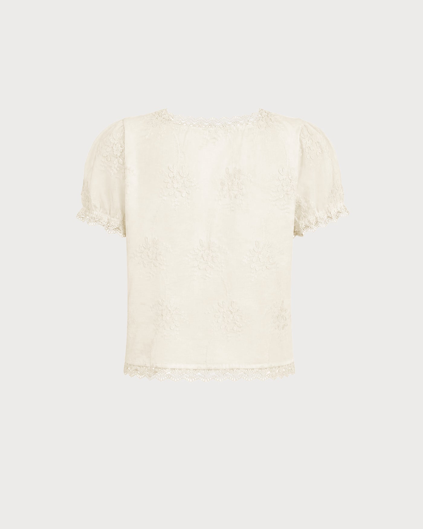 Apricot Square Neck Lace Floral Tee
