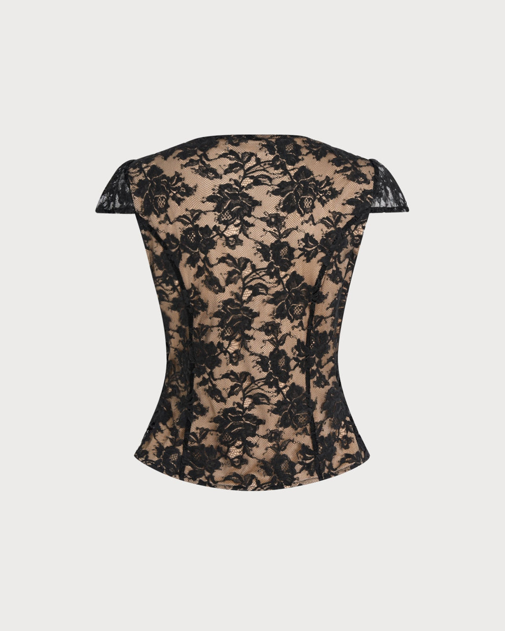 Black V Neck Lace Button Blouse