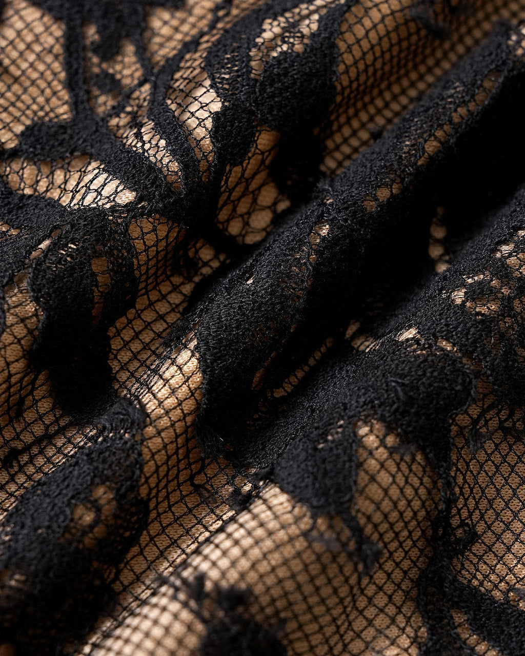 Black V Neck Lace Button Blouse