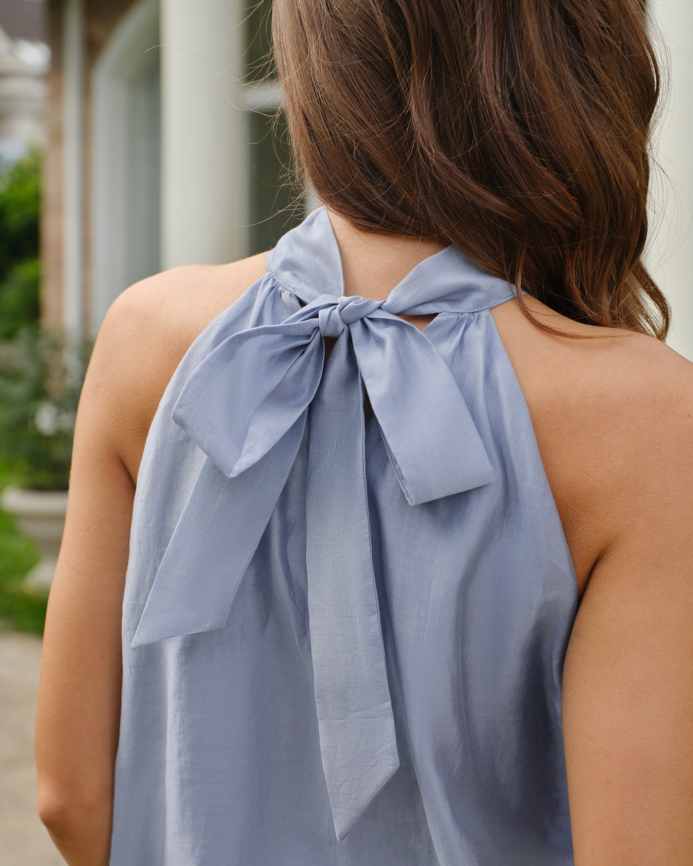 Blue Turtle Ruched Tie Tank Top