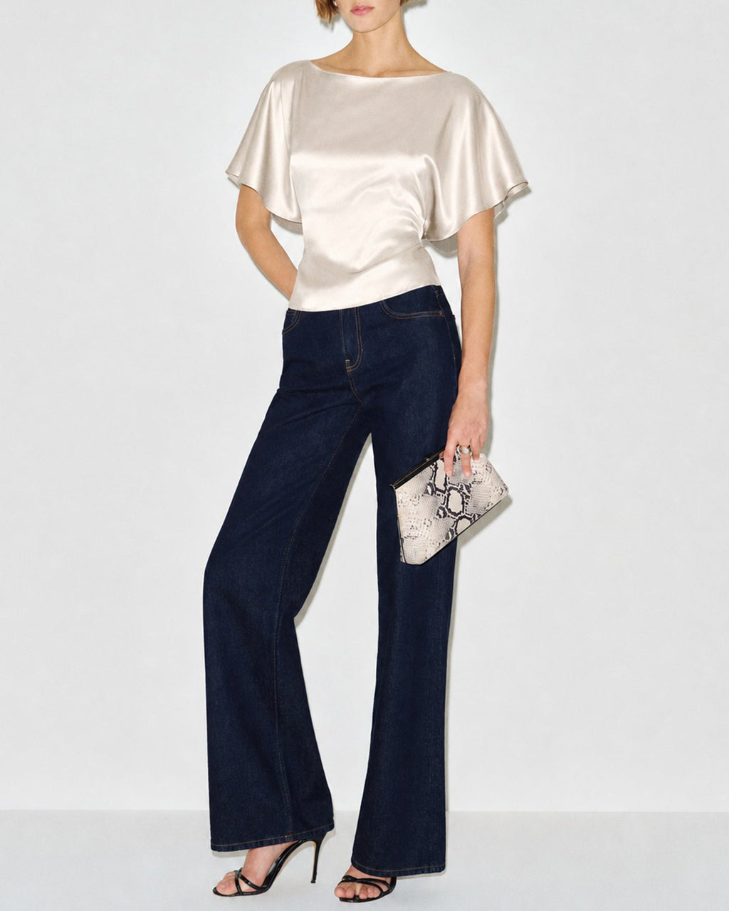 Apricot Boat Neck Drop Shoulder Tie Tee
